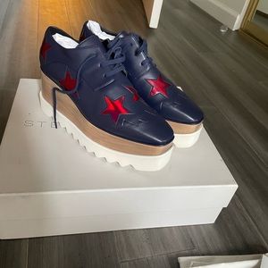 New in box NIB Stella McCartney Elyse Star Platform Oxford Brogues Size 8 (38)